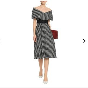 Lela Rose Gingham Off the Shoulder Dress